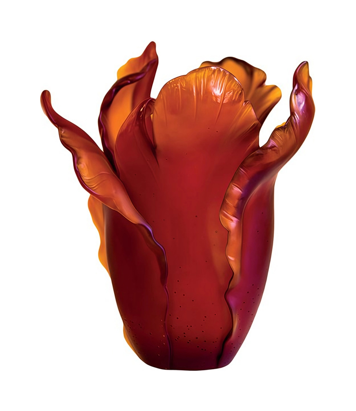 Ваза для цветов Daum TULIPE 33 см хрусталь темно-оранжевая