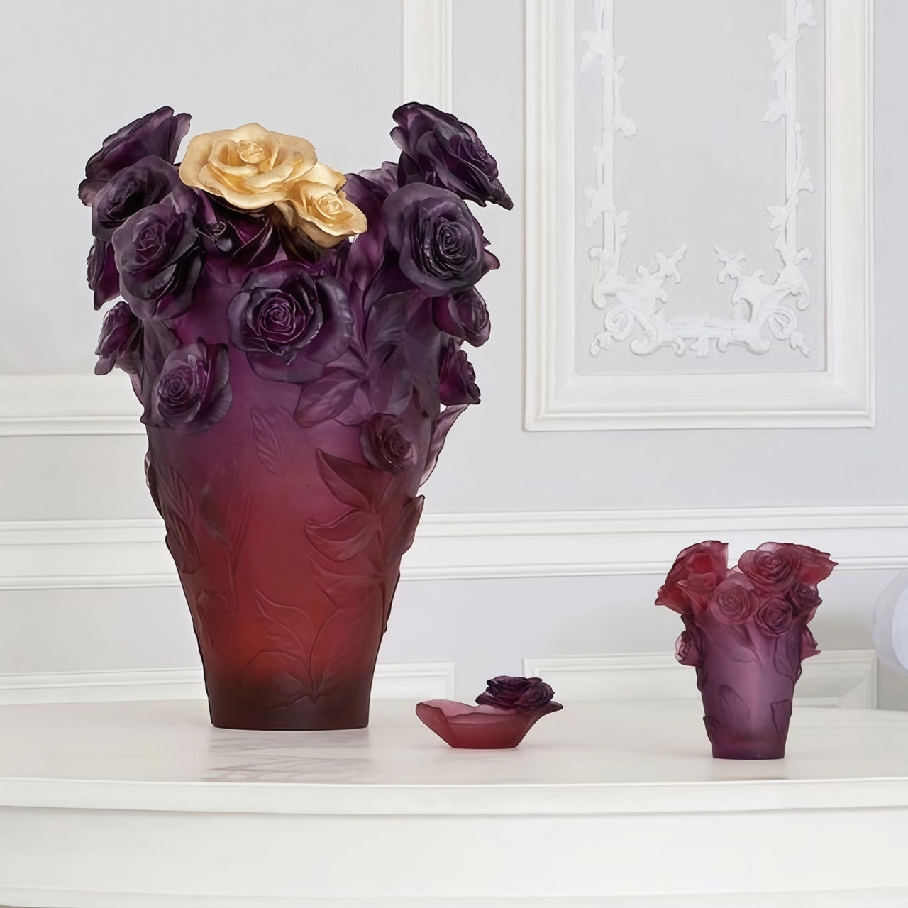Ваза для цветов ROSE PASSION 16 см хрусталь пурпурная Daum 05287-5