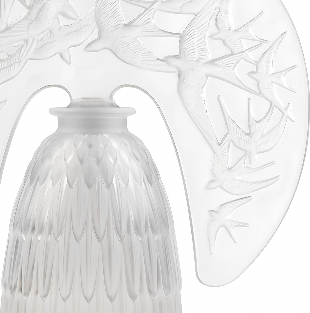 Настольная лампа Hirondelles 34 см синяя, хрусталь Lalique 10648800