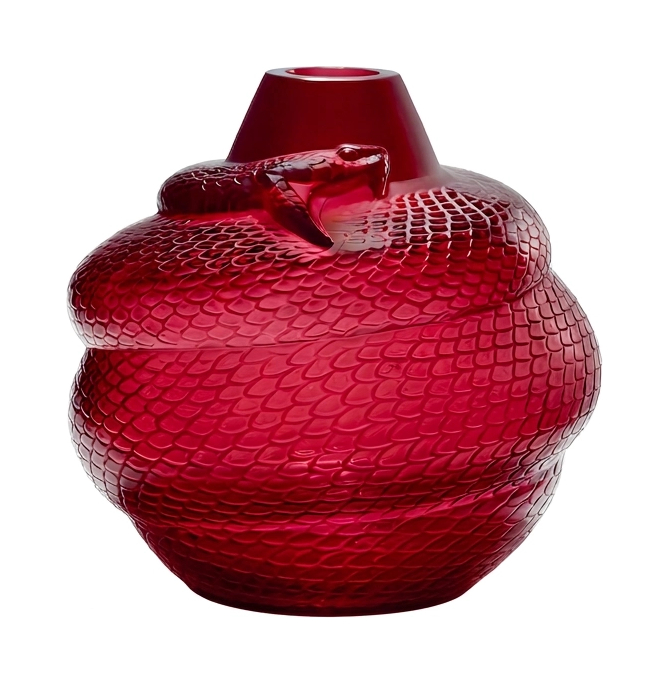 Ваза Serpent 25 см красная, хрусталь