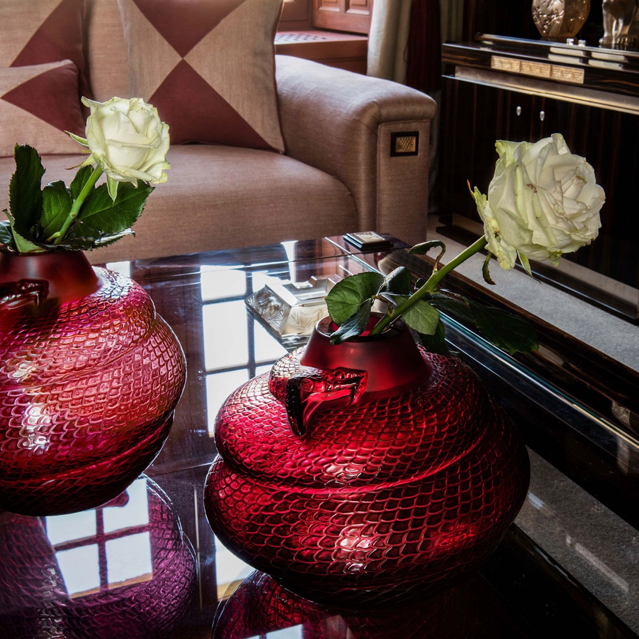 Ваза Serpent 25 см красная, хрусталь – 2