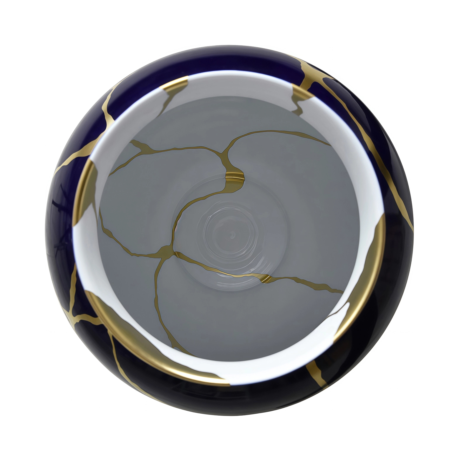 Ваза для цветов KINTSUGI 57 см фарфор синяя с золотом Bernardaud 1834/22985
