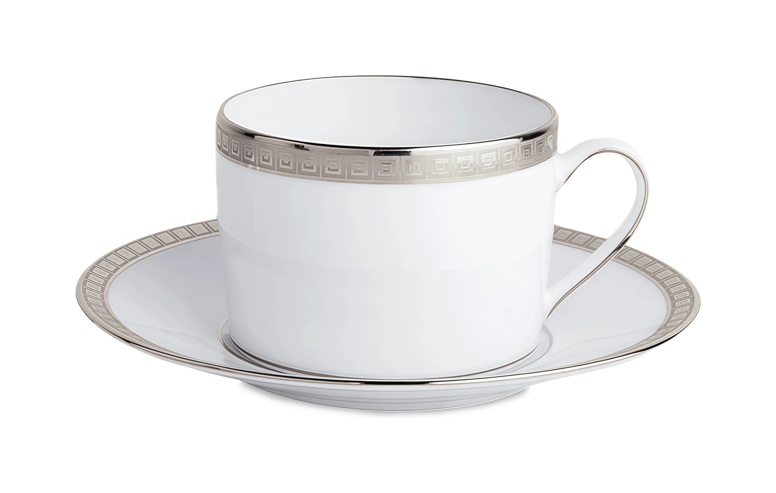 Чайная чашка с блюдцем Bernardaud ATHENA PLATINE 150 мл фарфор платина