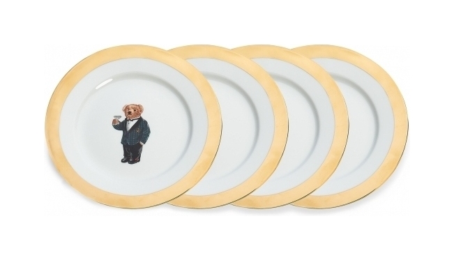 Набор из 4 десертных тарелок Ralph Lauren Home THOMPSON Медведь