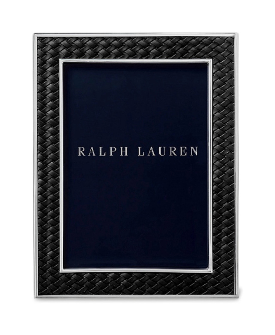 Фоторамка Ralph Lauren Home BROCKTON 13х18 черная кожа, посеребрение