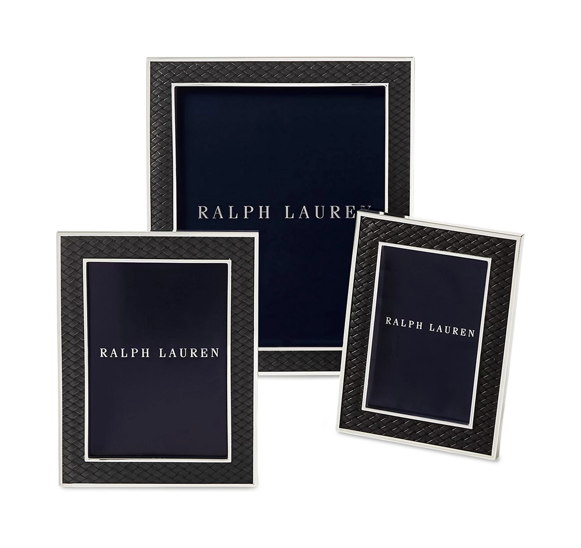 Фоторамка BROCKTON 13х18 черная кожа, посеребрение Ralph Lauren Home 682857357002