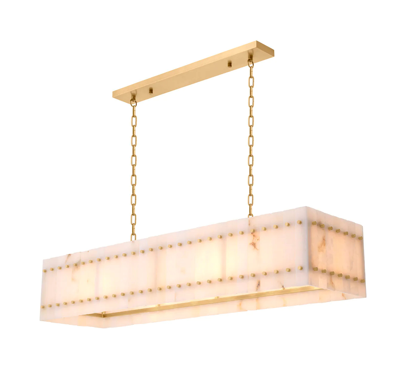 Люстра Eichholtz RUBY 140.5х39 см прямоугольная, алебастр античная латунь