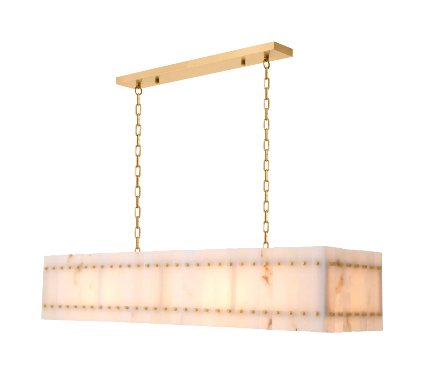 Люстра RUBY 140.5х39 см прямоугольная, алебастр античная латунь Eichholtz 117008