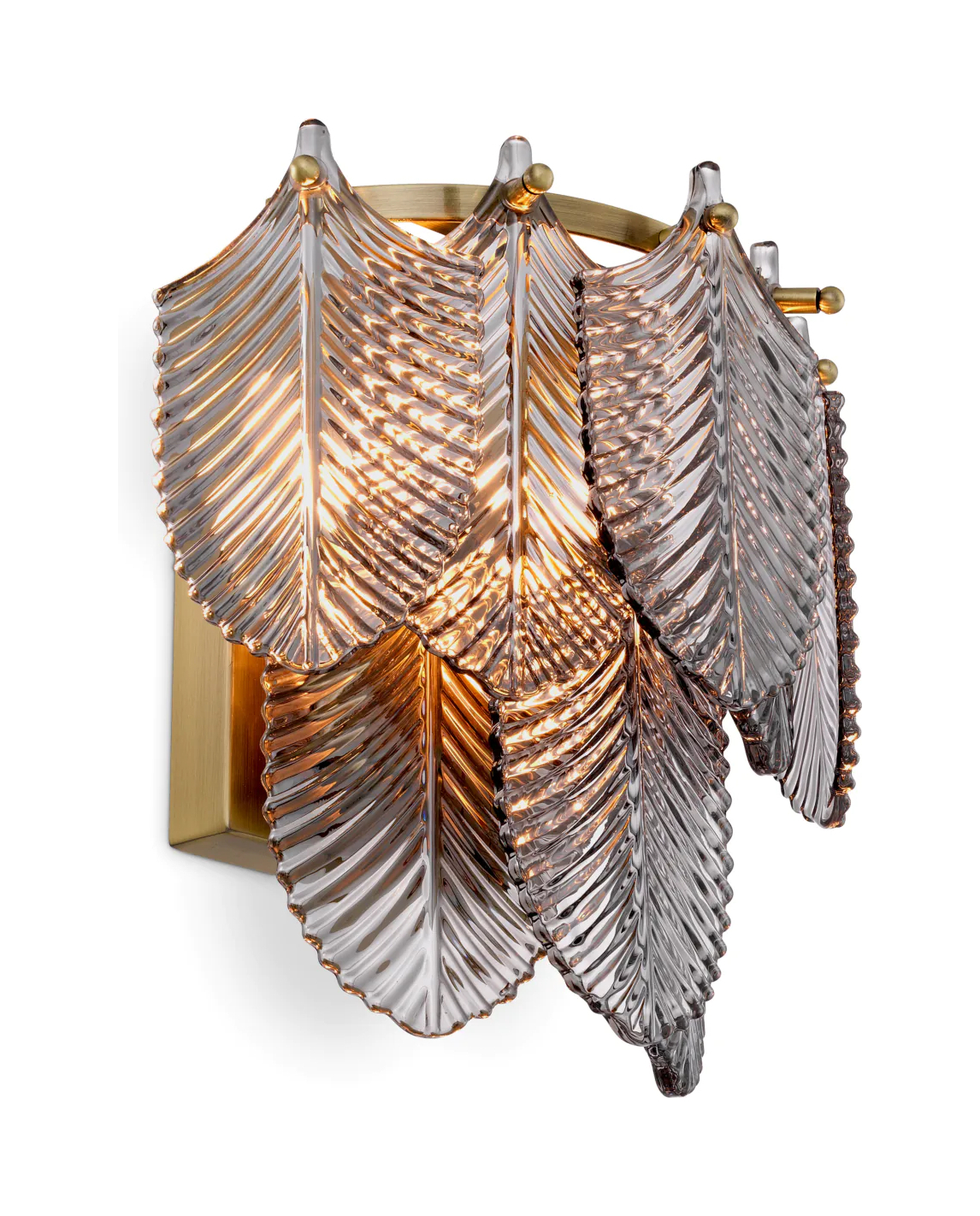 Бра VERBIER дымчатое стекло светлая матовая латунь Eichholtz 114424