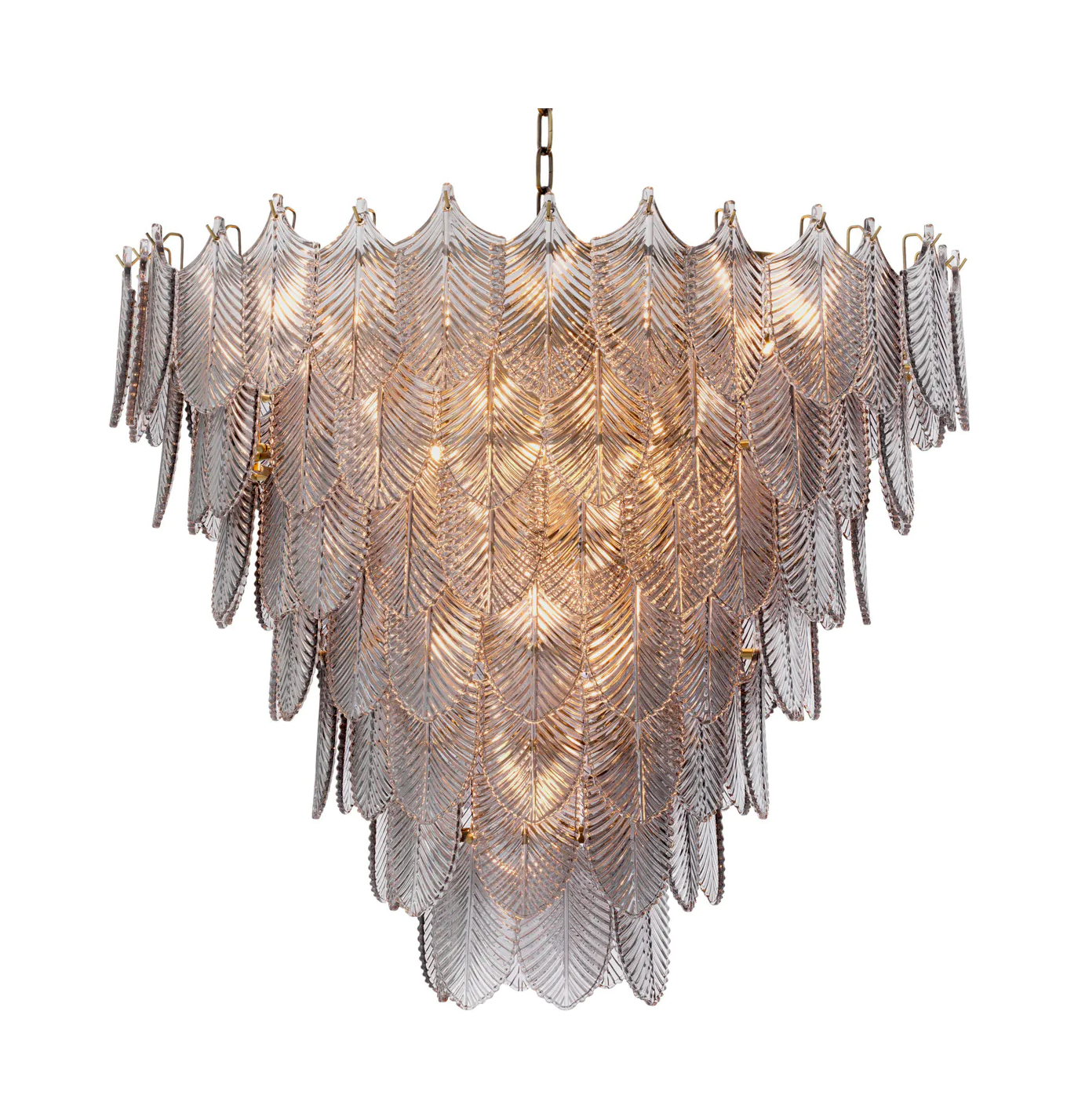 Люстра CHANDELIER VERBIER L 82 см круглая, дымчатое стекло светлая матовая латунь