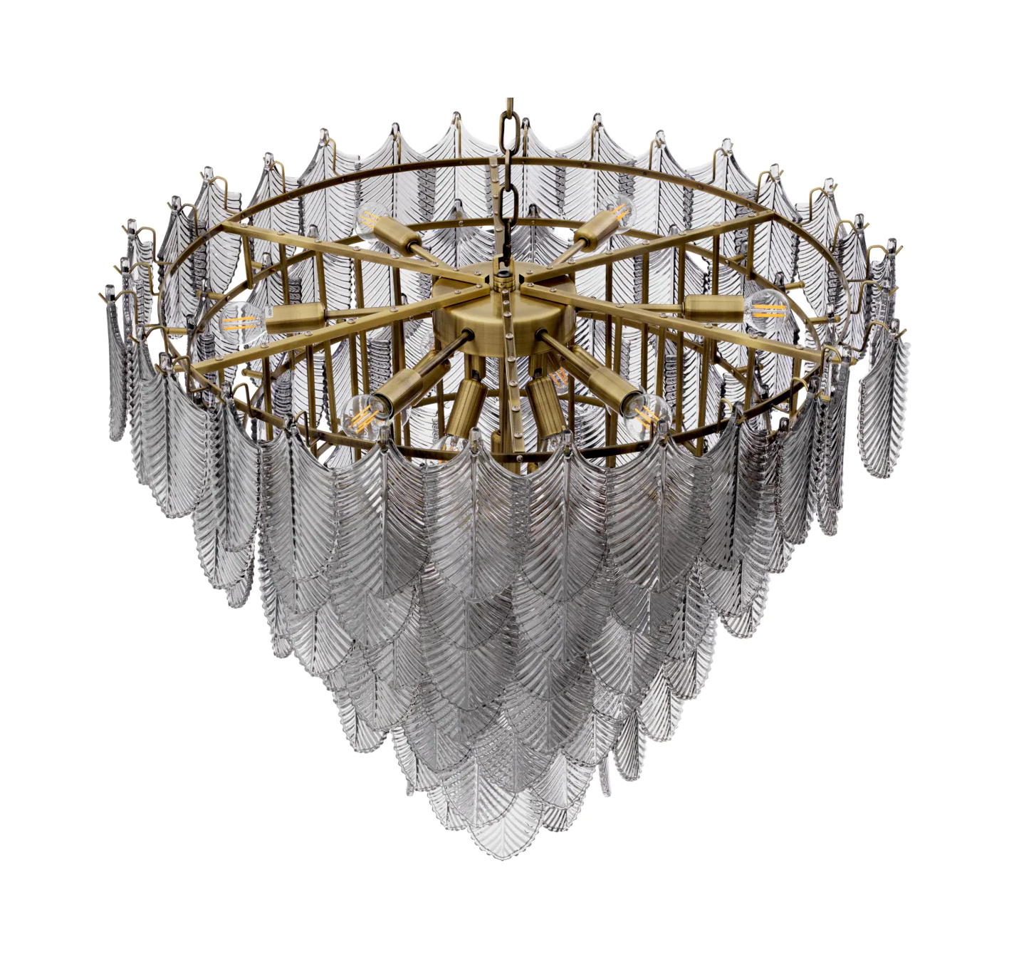 Люстра CHANDELIER VERBIER L 82 см круглая, дымчатое стекло светлая матовая латунь Eichholtz 113900
