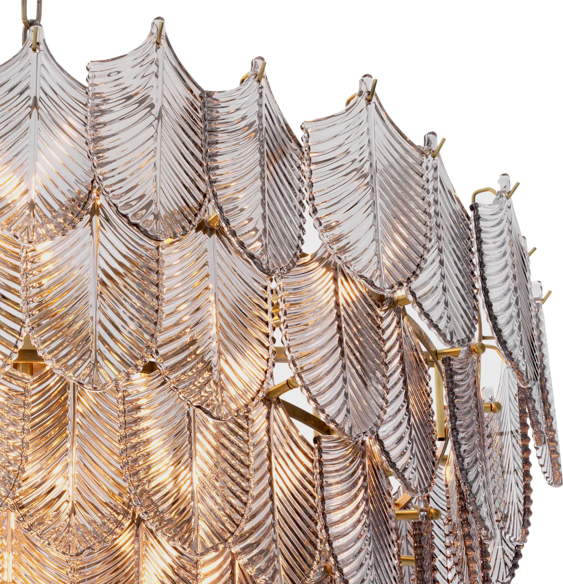 Люстра CHANDELIER VERBIER L 82 см круглая, дымчатое стекло светлая матовая латунь Eichholtz 113900