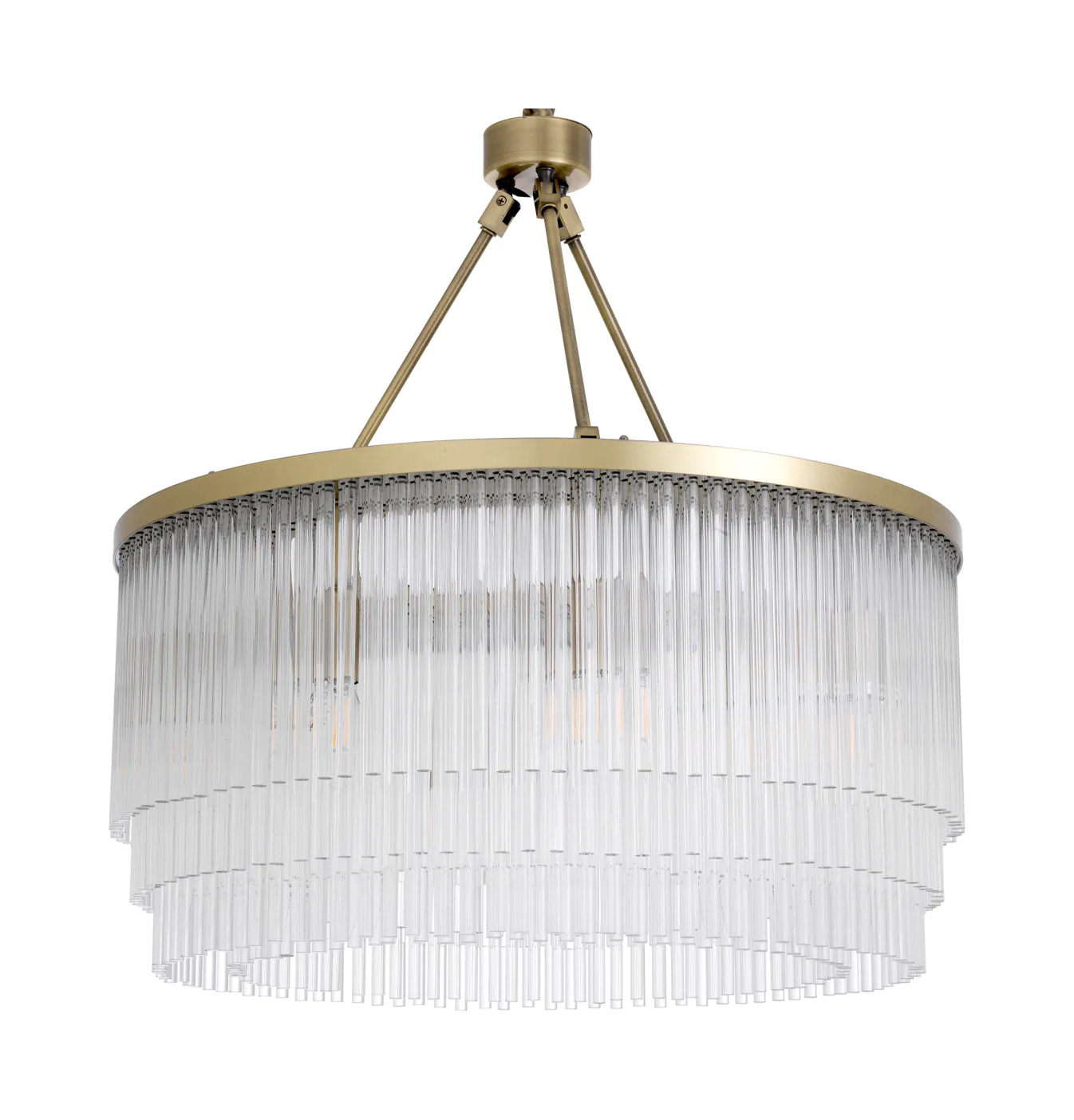 Подвесная люстра HECTOR S 60 см круглая, светлая матовая латунь прозрачное стекло – 2