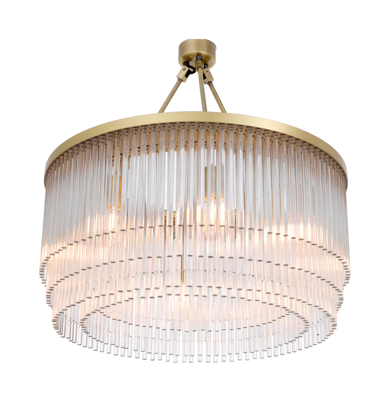 Подвесная люстра HECTOR S 60 см круглая, светлая матовая латунь прозрачное стекло Eichholtz 114396