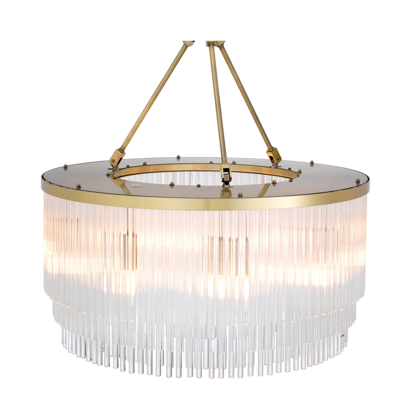 Подвесная люстра HECTOR S 60 см круглая, светлая матовая латунь прозрачное стекло Eichholtz 114396