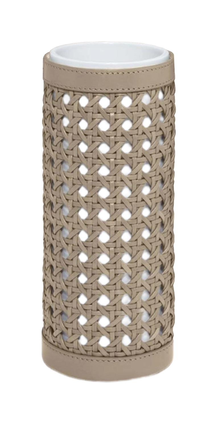 Ваза ESTER 26 см кожа тауп