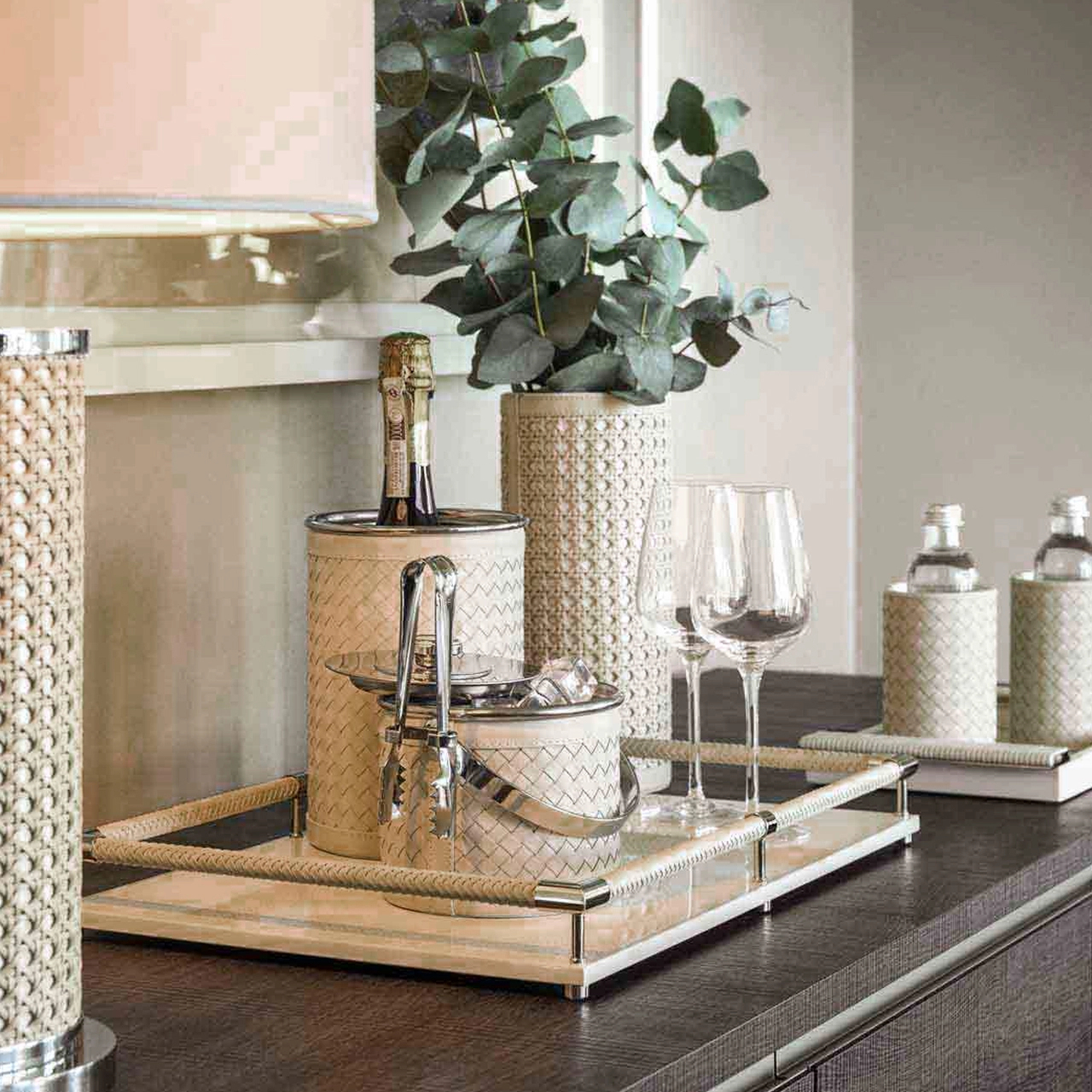 Ваза ESTER 26 см кожа тауп – 2