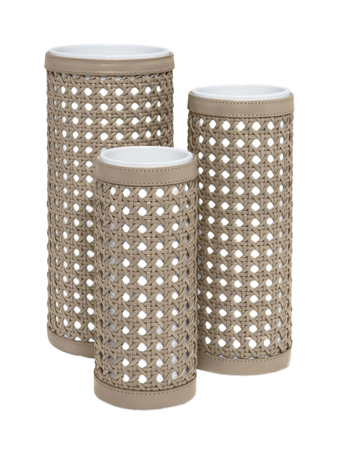 Ваза ESTER 26 см кожа тауп RIVIERE V2-PDVRV105