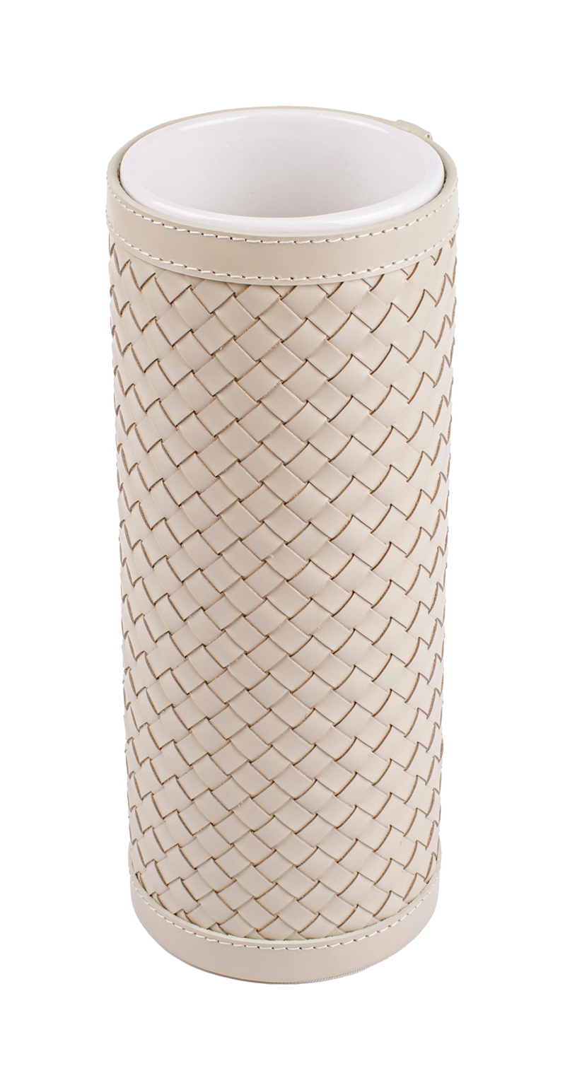 Ваза ESTER 26 см кожа слоновая кость