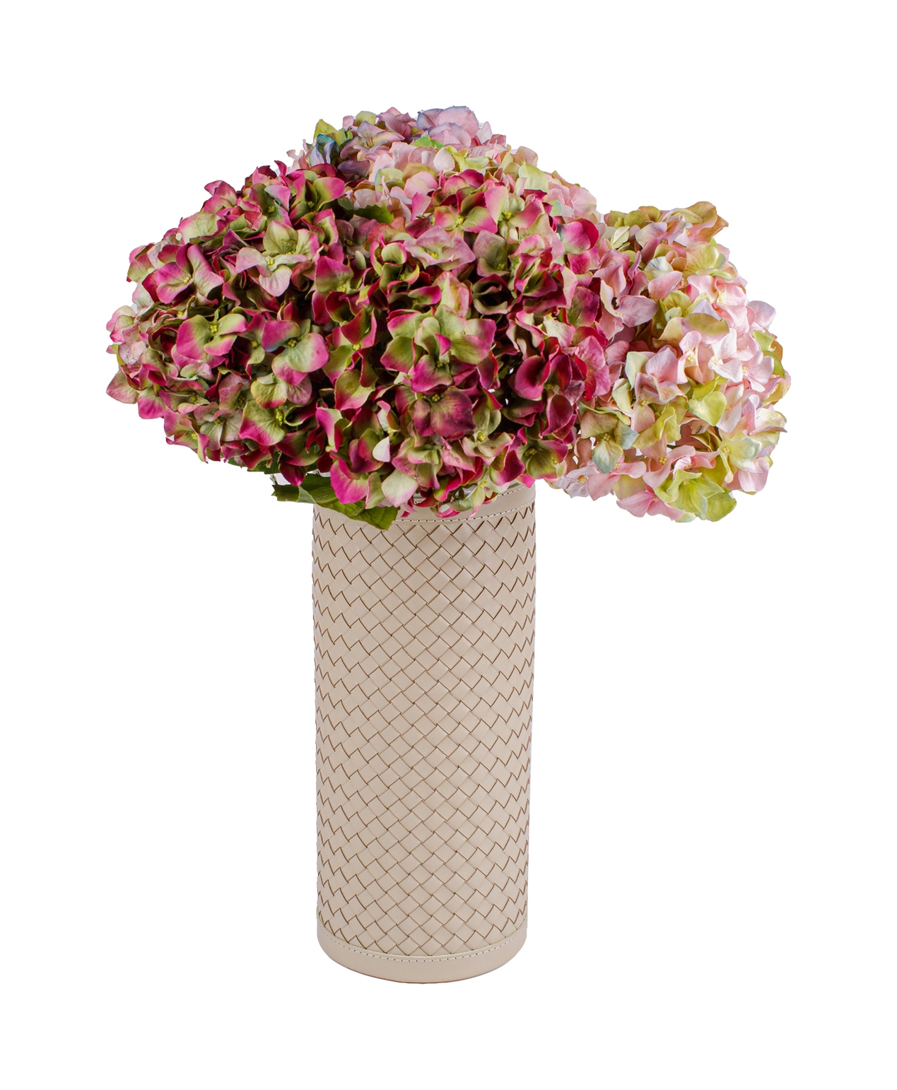 Ваза ESTER 30 см кожа слоновая кость RIVIERE V3-INTRV06