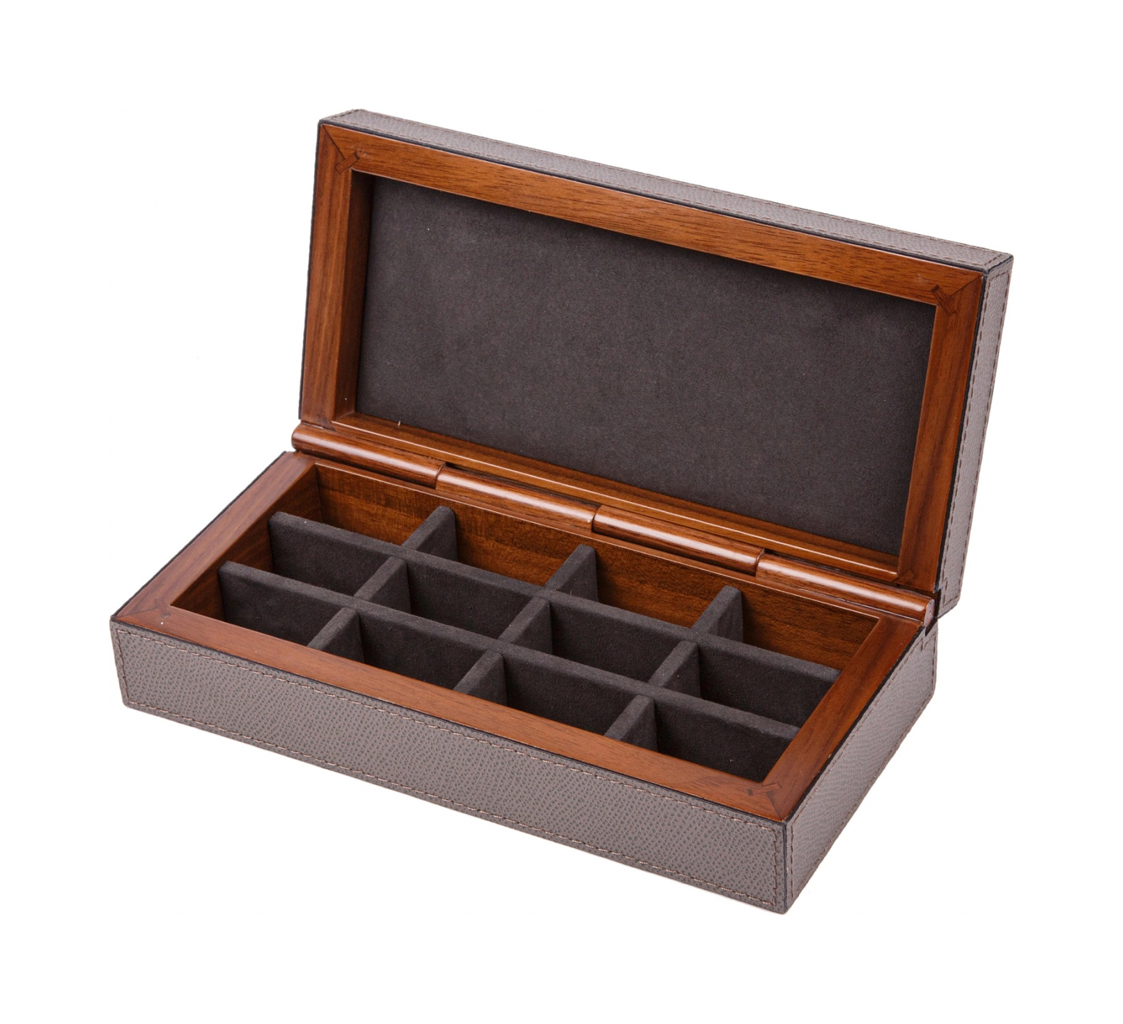 Шкатулка для запонок JEFF кожа дымчатая