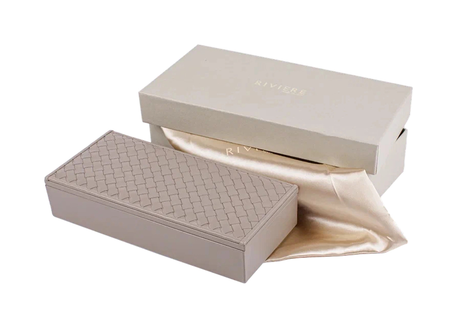 Шкатулка CELIO 21x10 см кожа серая RIVIERE DS-BX/INTRV18