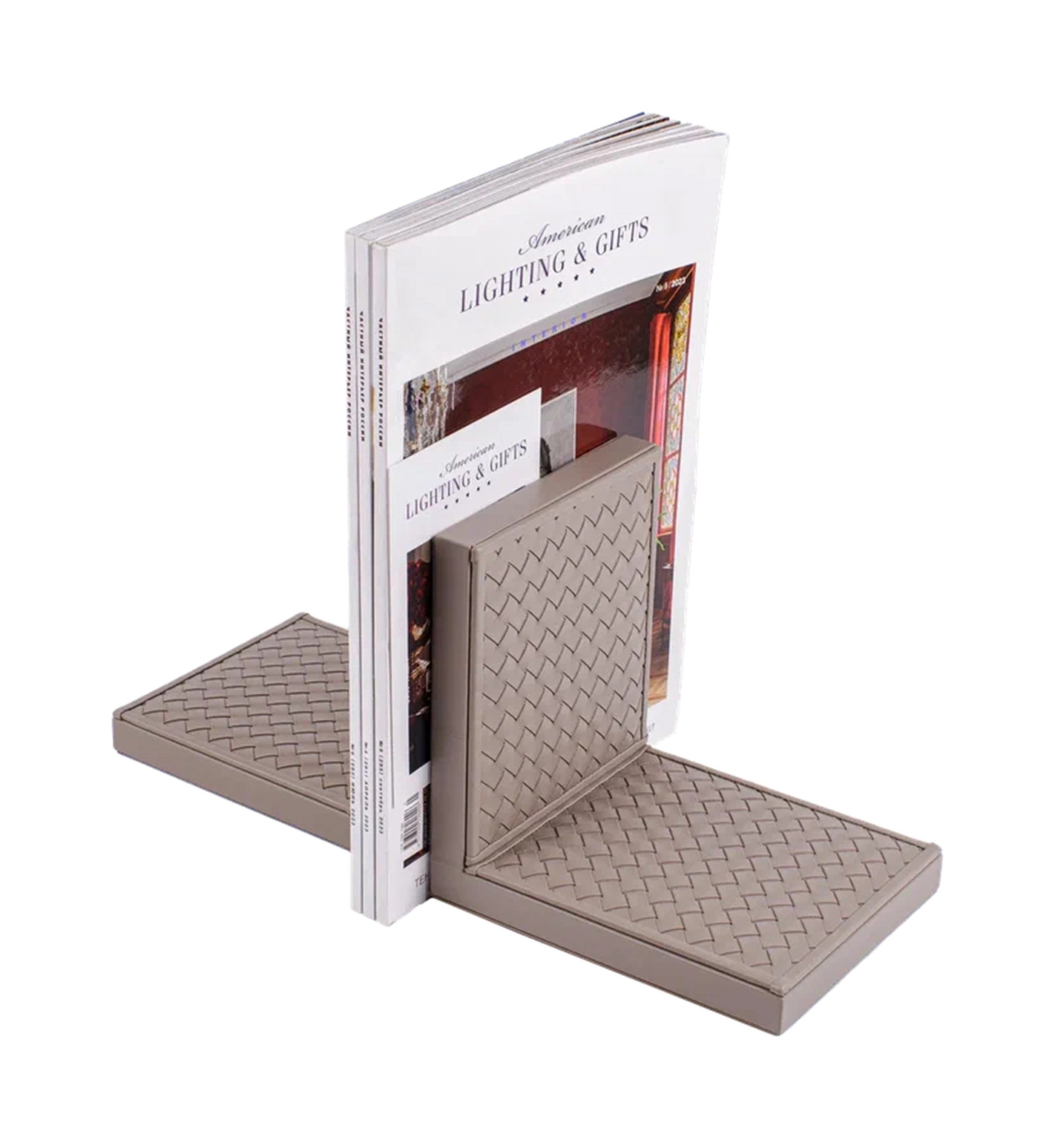 Держатели для книг ELIA 17x13 см кожа серые – 2