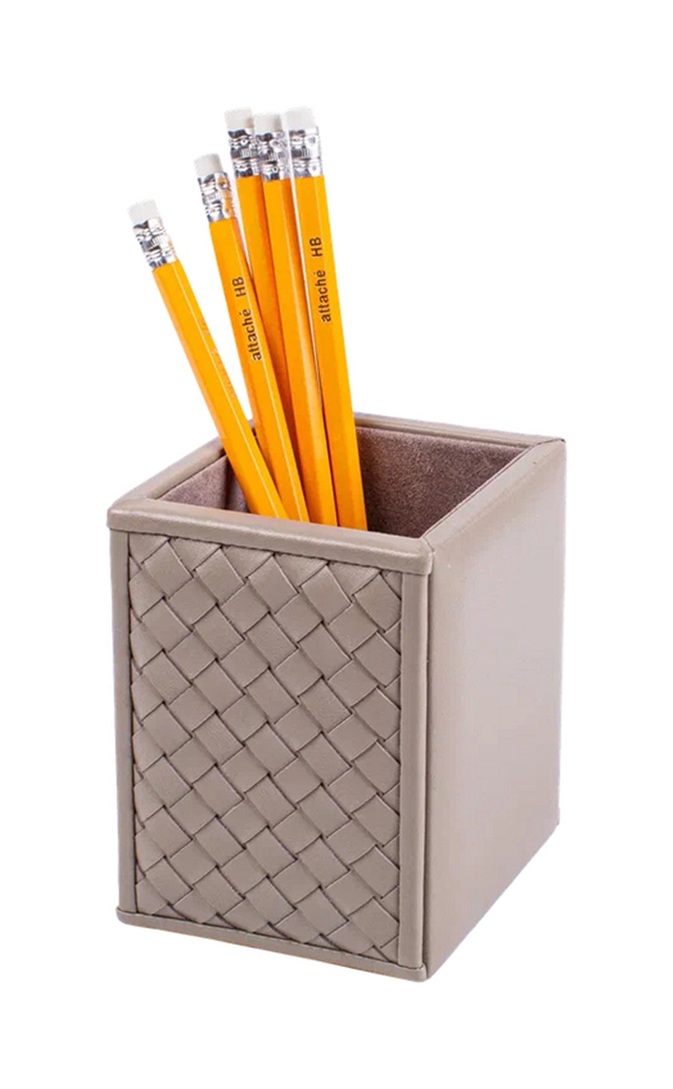 Стакан для ручек CELIO 8.5х10 см кожа серый RIVIERE DS-PC/INTRV18