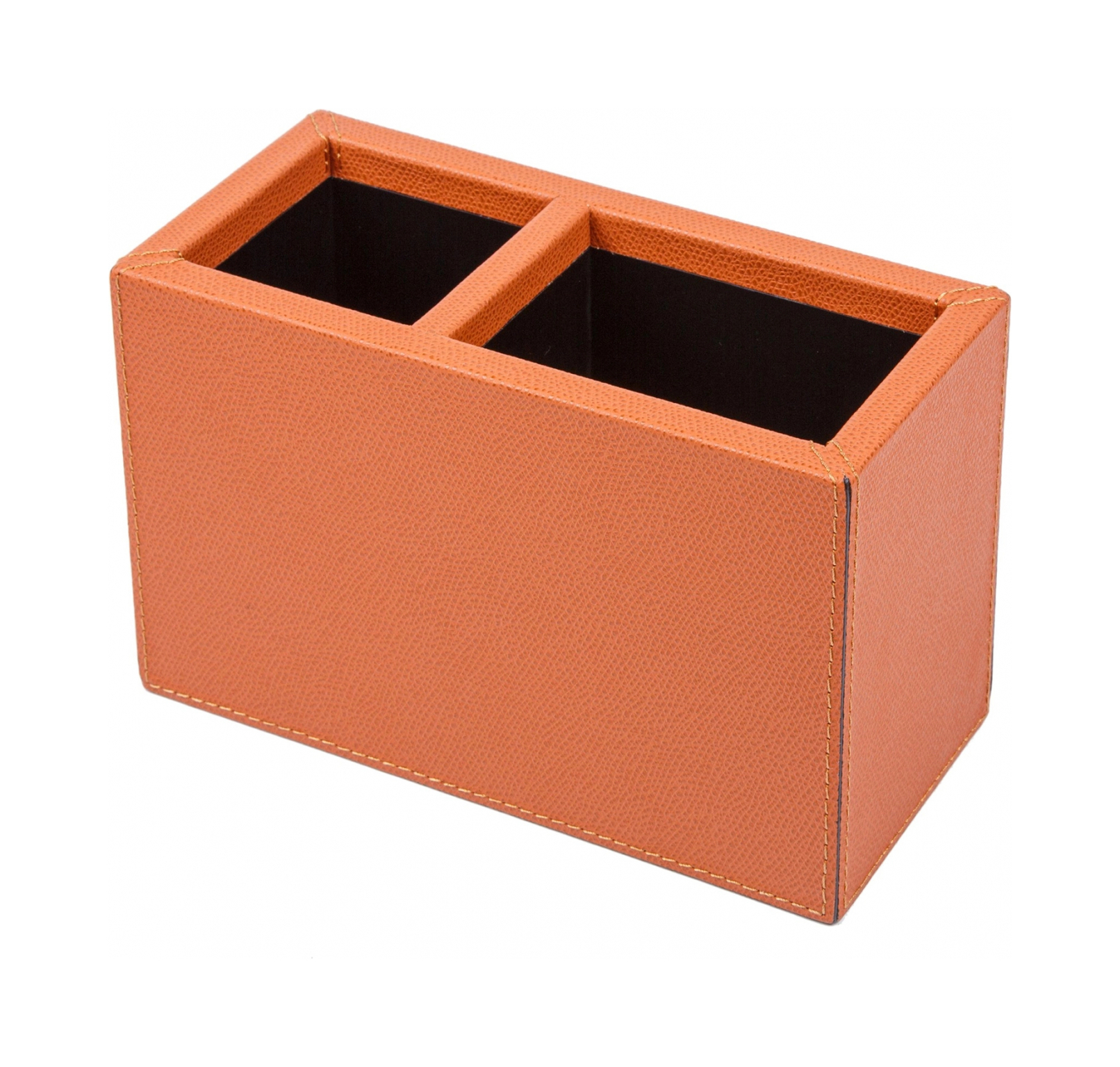 Стакан для ручек DUEBIC кожа двойной рыжий