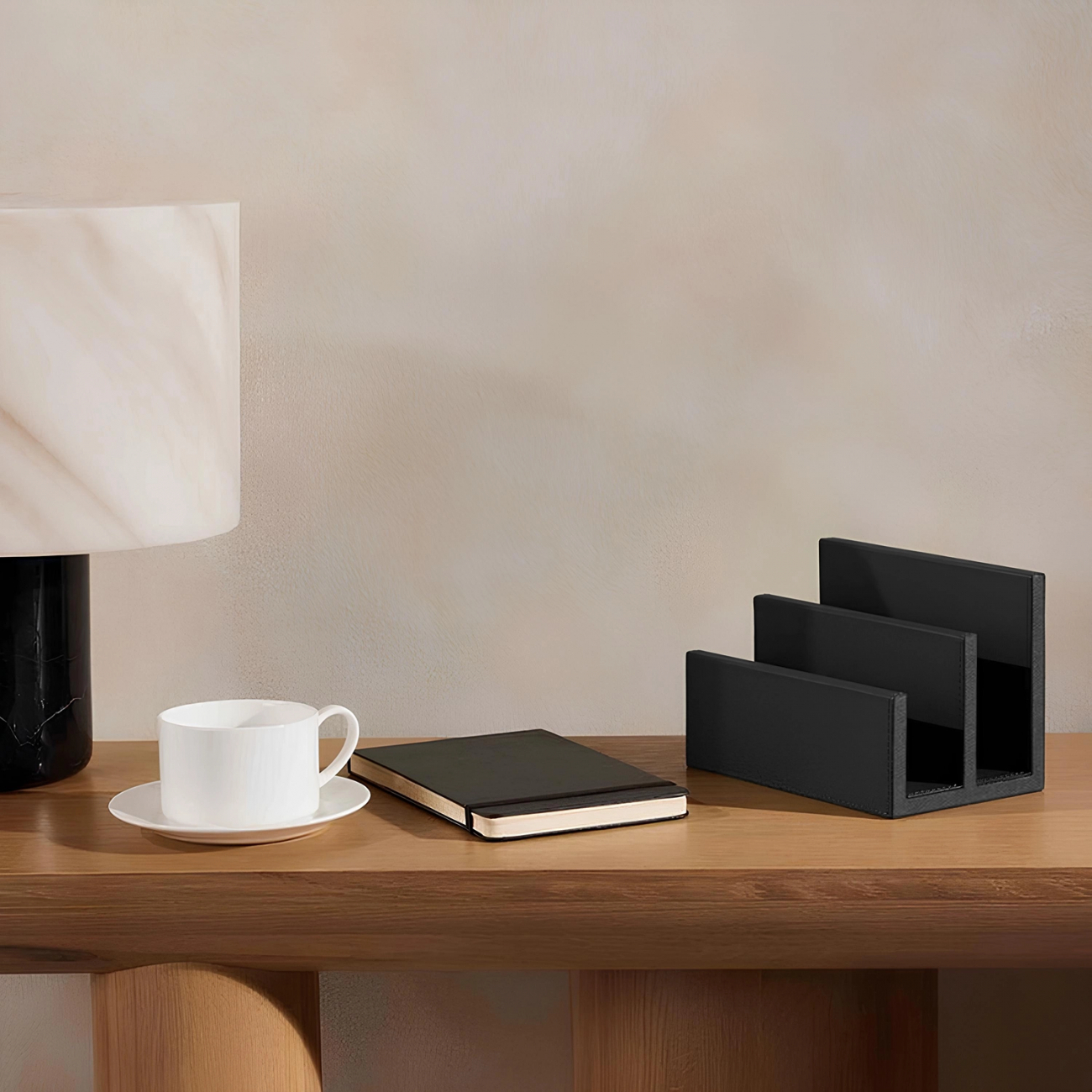 Подставка для писем ARTHUR кожа черная – 2