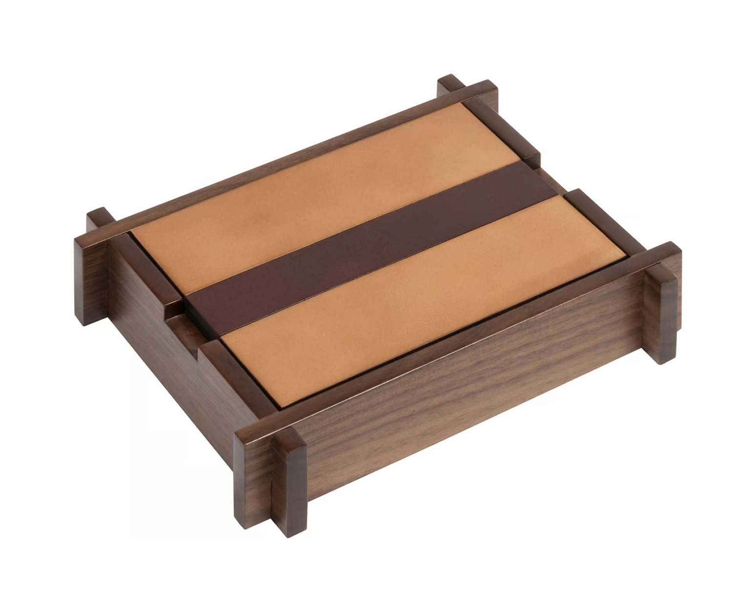 Набор игральных карт STRUCTURA орех, кожа GIOBAGNARA VG115/SO09