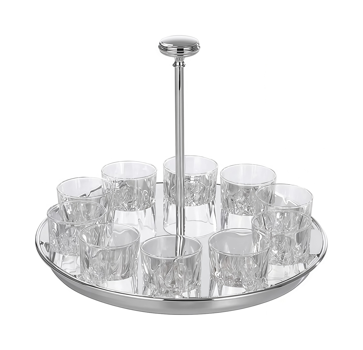 Набор из 10 рюмок TAVOLA с подносом посеребрение