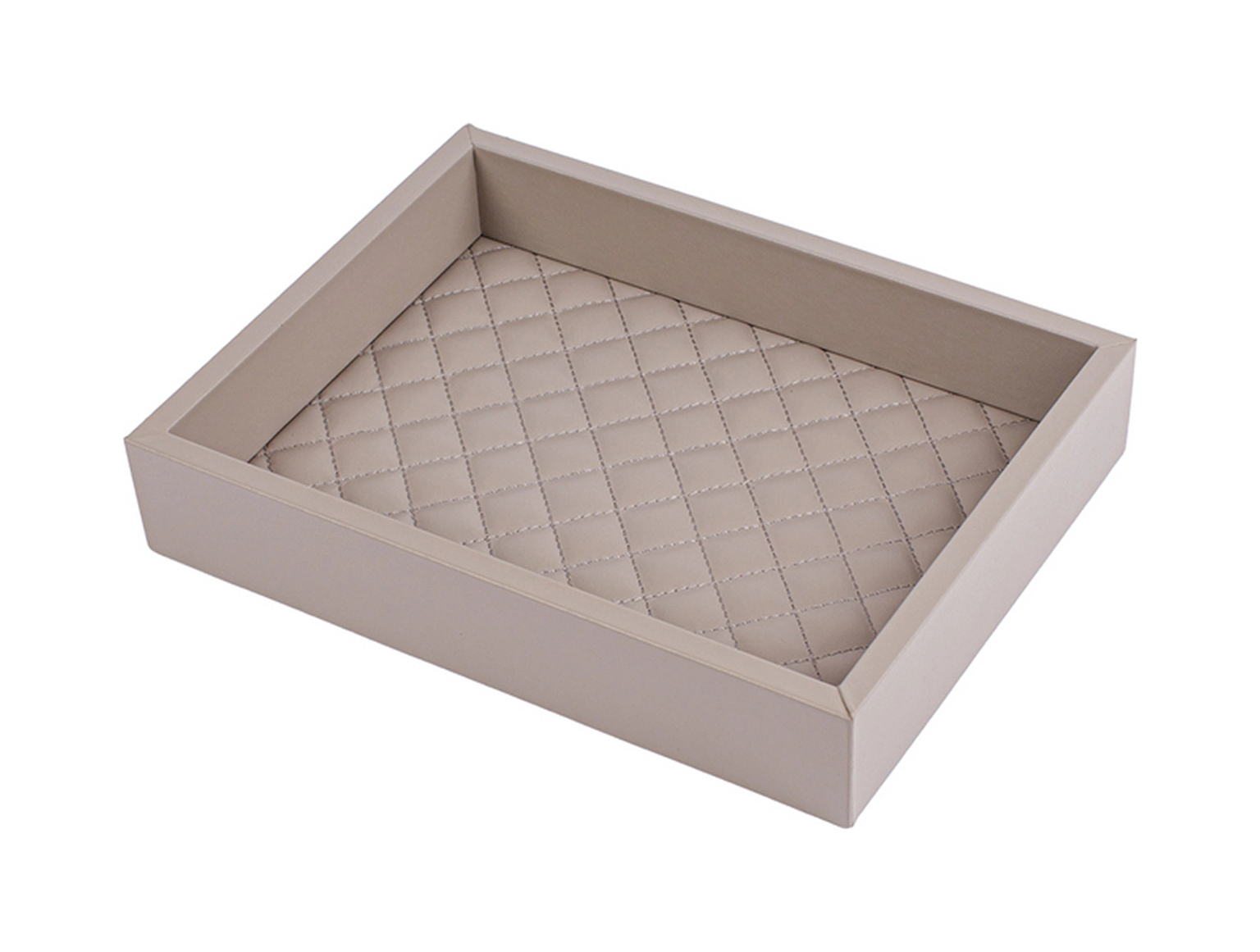 Поднос FEBE 24х18 см кожа серый