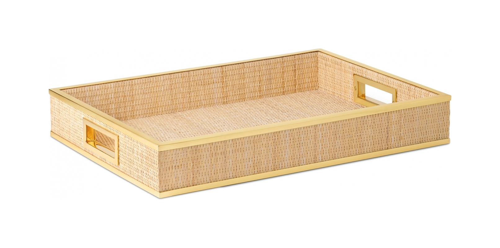 Поднос COLETTE 51х41 см тростник, латунь