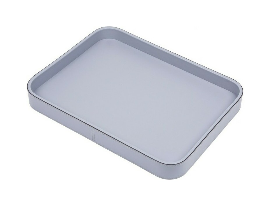 Поднос прямоугольный GIOBAGNARA POLO 41х30 см кожа серый