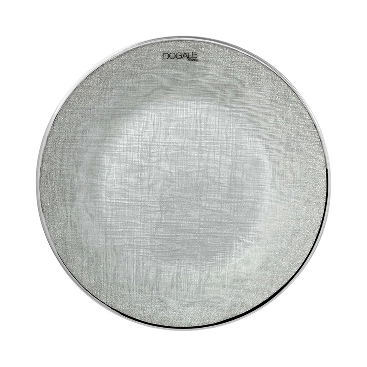 Блюдо круглое Greggio DOGALE ESSENZA SHINE серебряное 32 см стекло