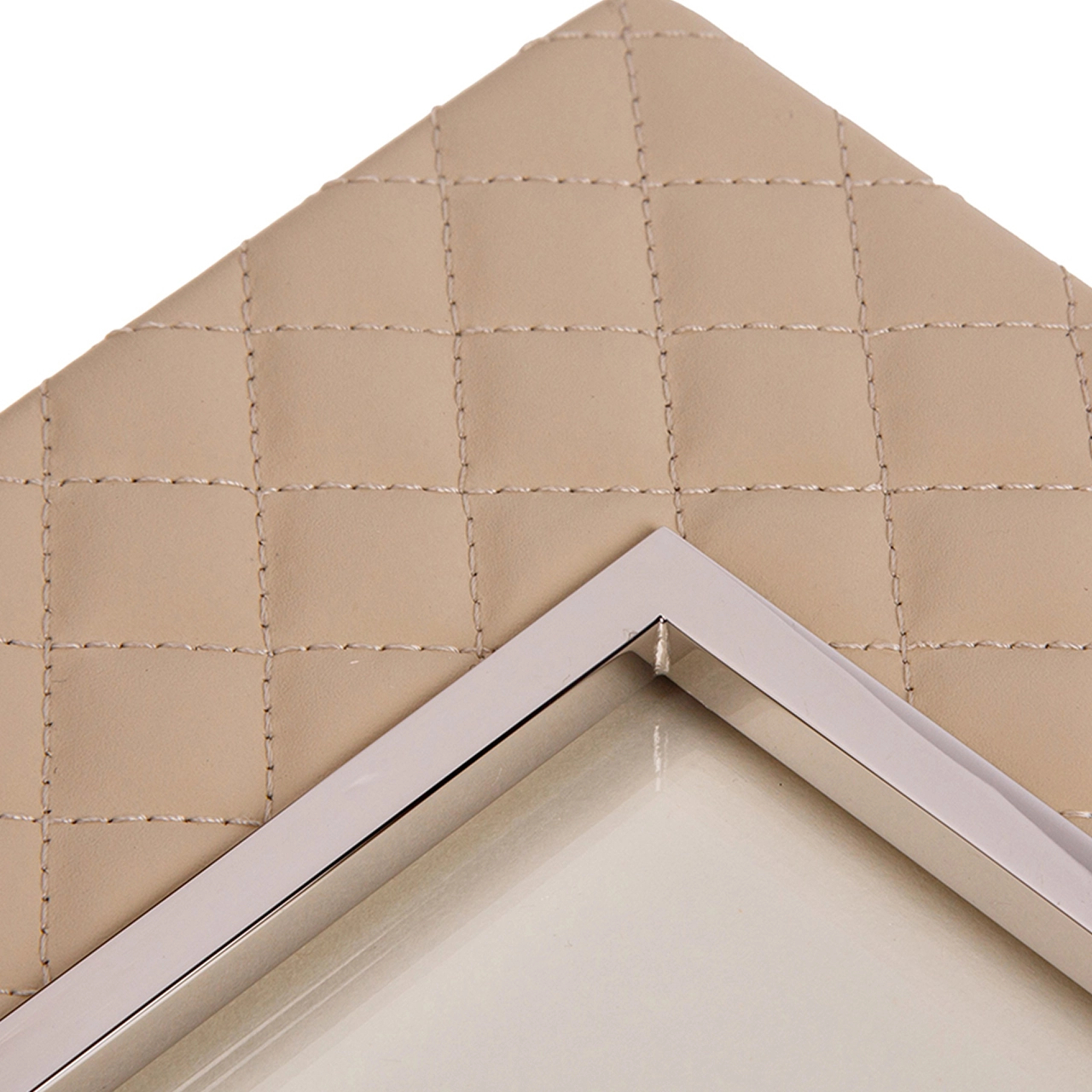 Фоторамка ANITA 10х15 кожа слоновая кость RIVIERE F1-PTCHROMERV06