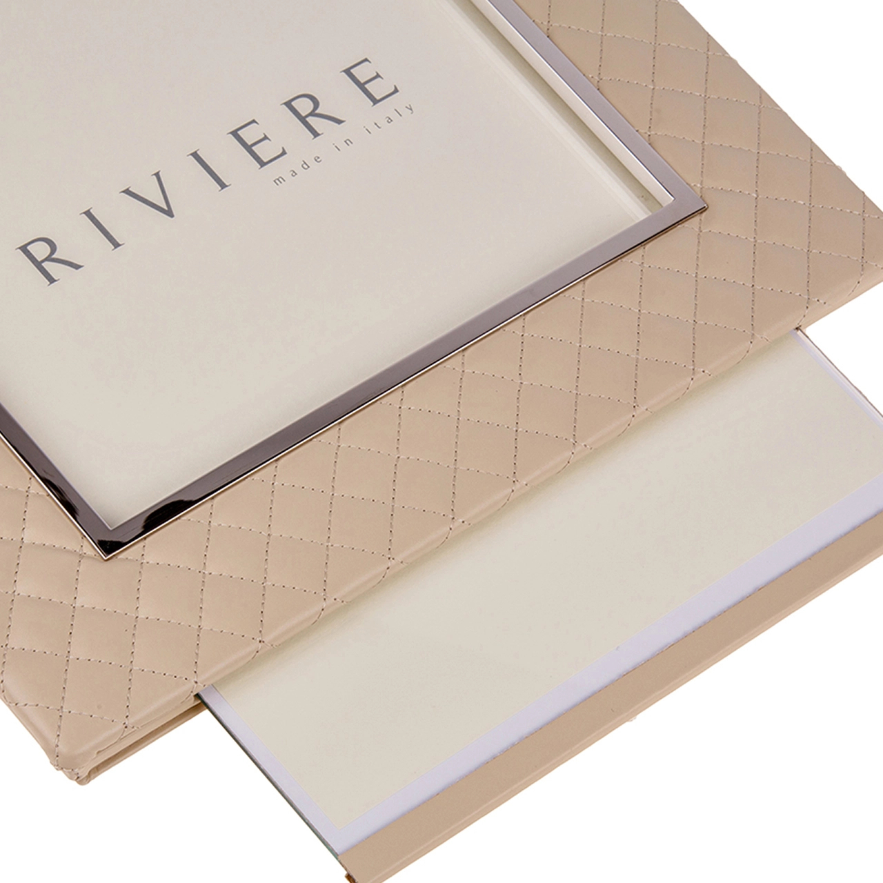 Фоторамка ANITA 13х18 кожа слоновая кость RIVIERE F2-PTCHROMERV06