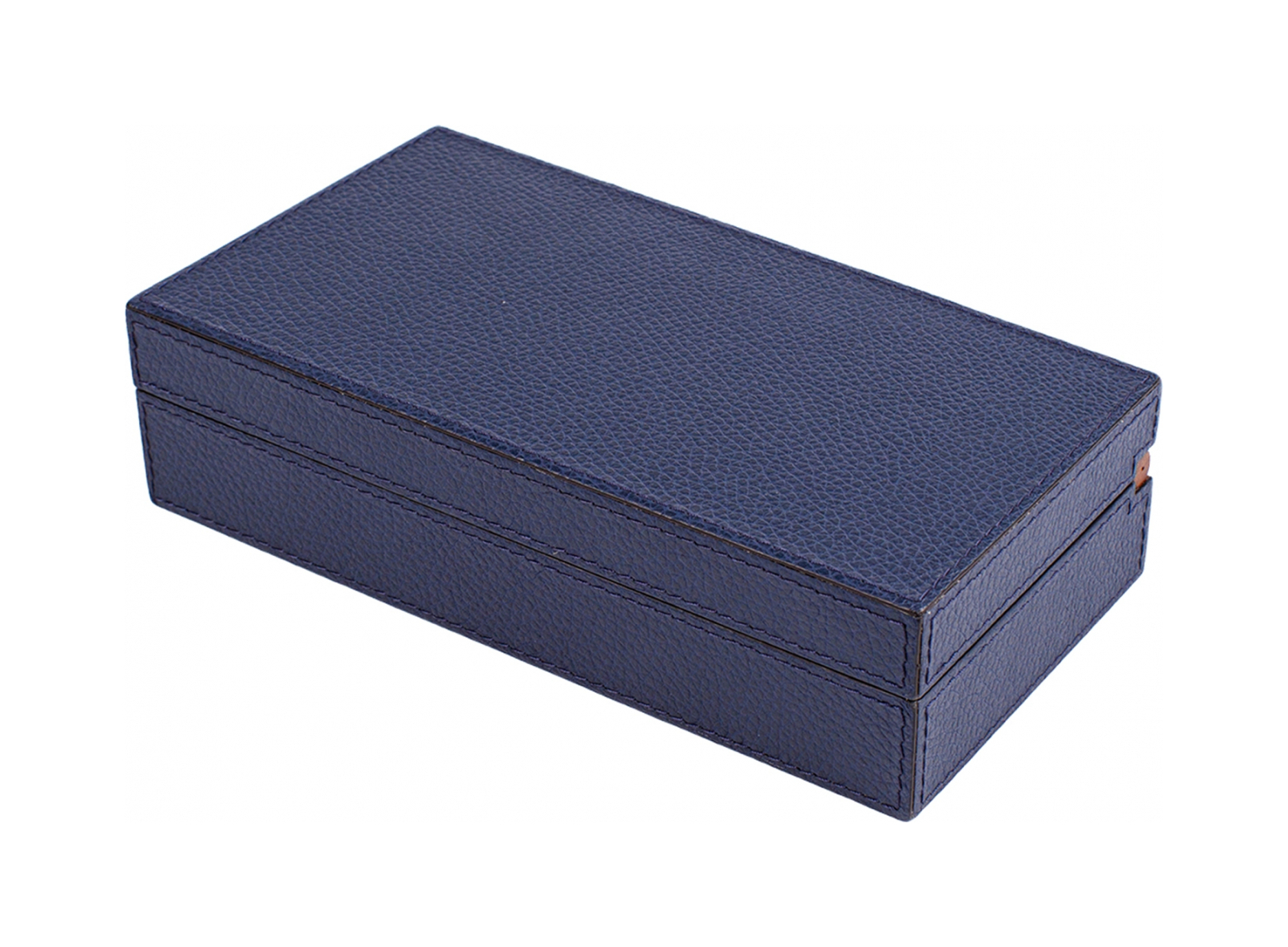 Шкатулка для запонок JEFF кожа темно-синяя – 2