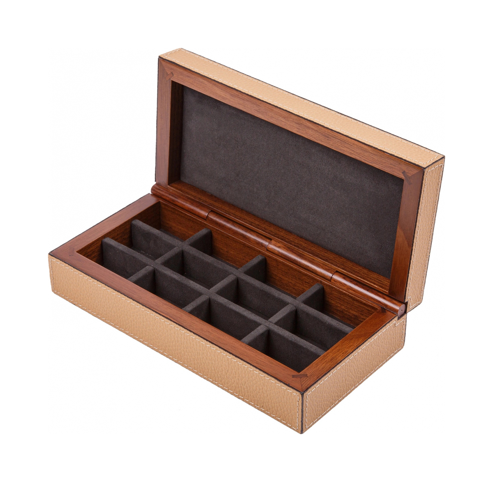 Шкатулка для запонок JEFF кожа капучино