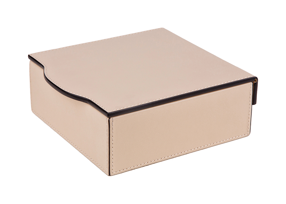 Шкатулка LUNA 17х18.5 см кожа слоновая кость – 2