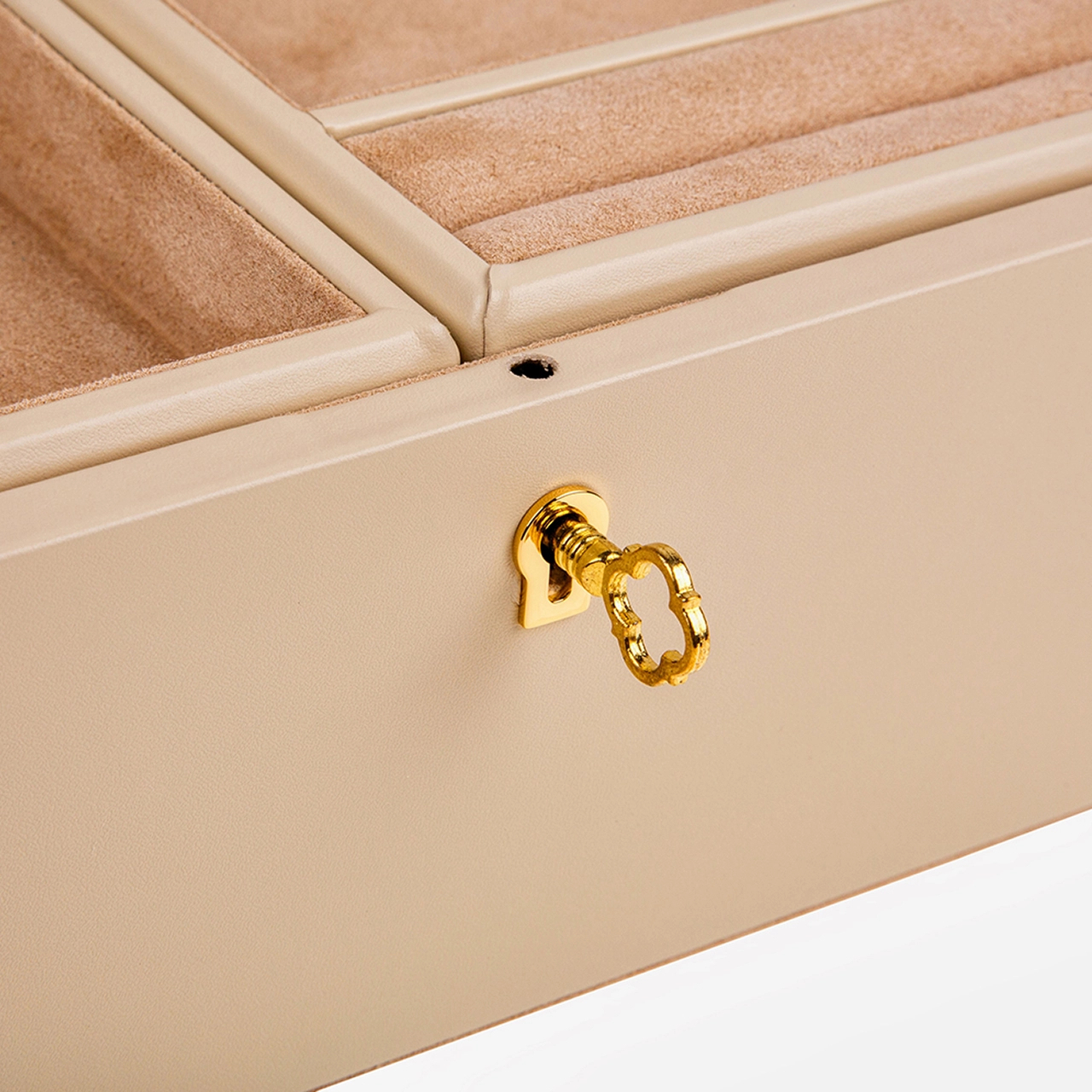 Шкатулка для украшений MILA 37x28 см кожа слоновая кость RIVIERE WBX-BL-LGGOLDRV06