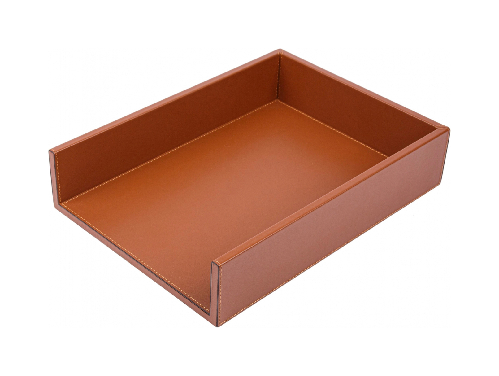Лоток для бумаг А4 24х33 см кожа сиена