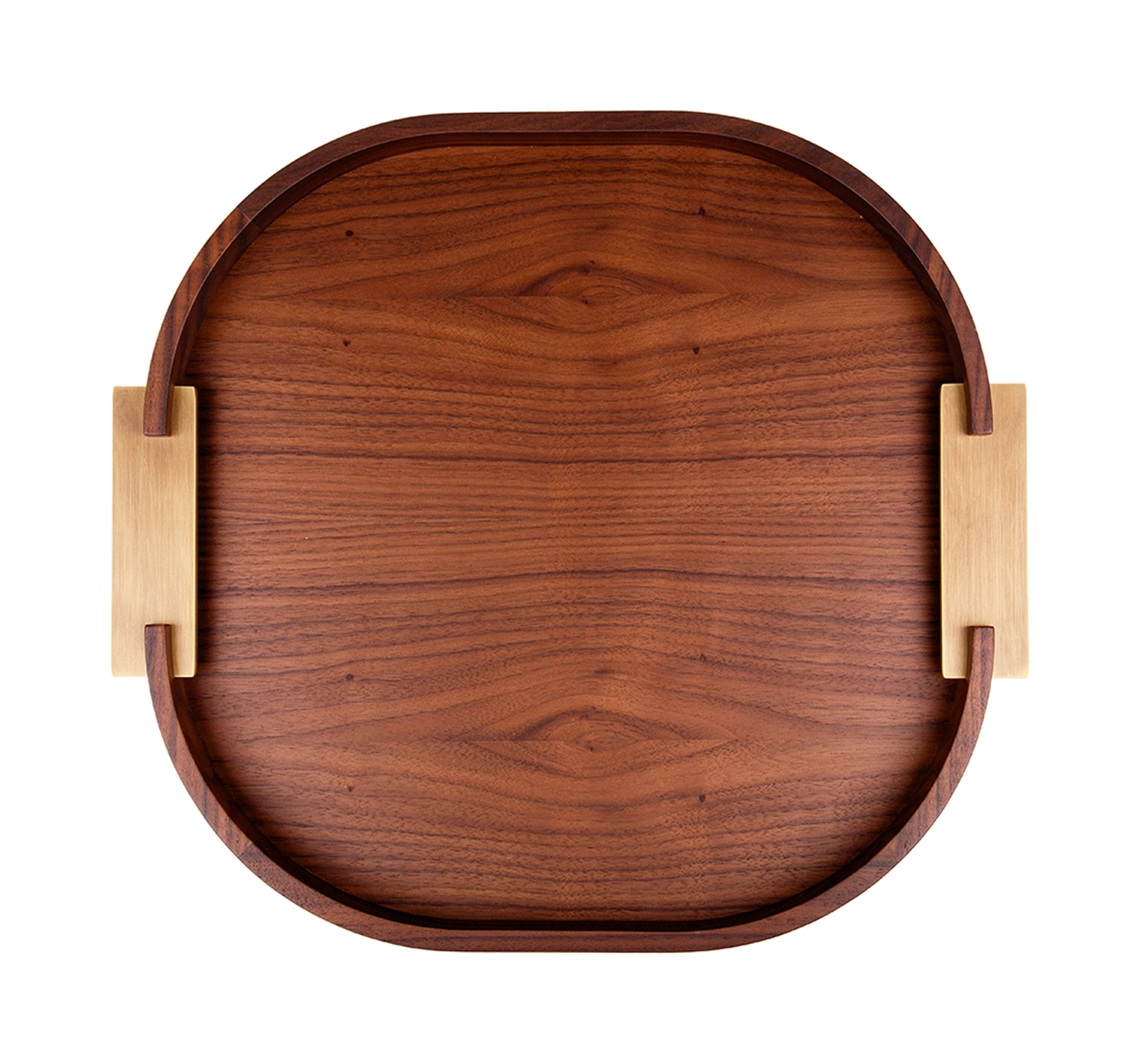 Поднос DAMA 42 см орех, состаренная латунь RIVIERE GV4/MWALNUTANTBRASS