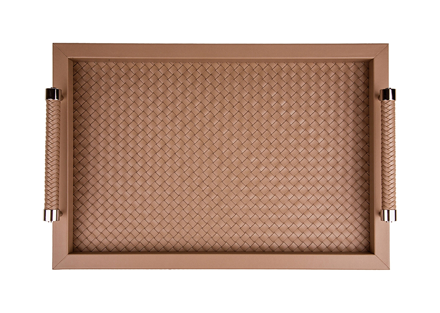 Поднос с ручками DIANA 46х31 см кожа тауп – 2