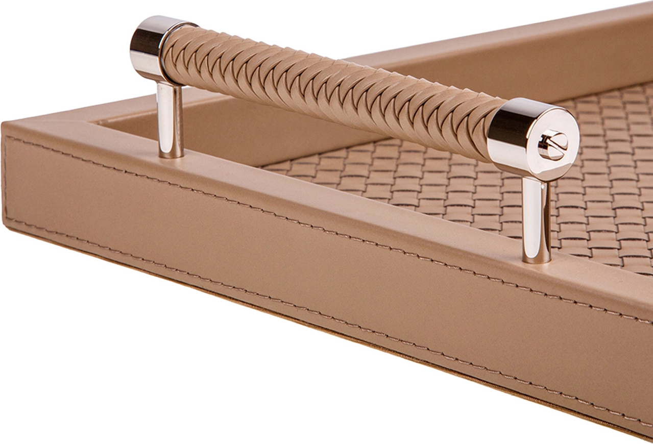 Поднос с ручками DIANA 46х31 см кожа тауп RIVIERE VP-INT/PCHROMERV105RV105