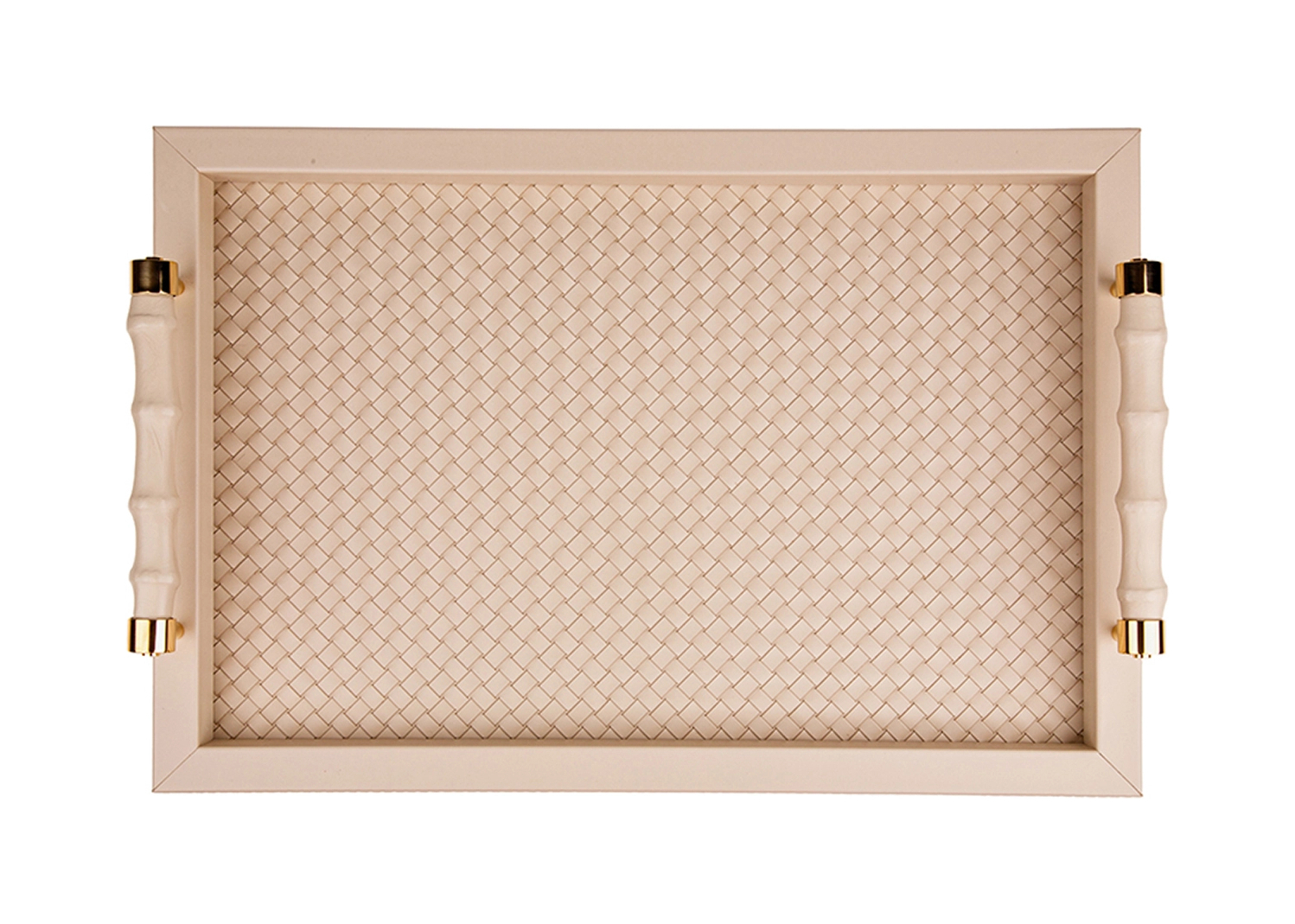 Поднос с ручками LEA 46х31 см кожа, латунь – 2