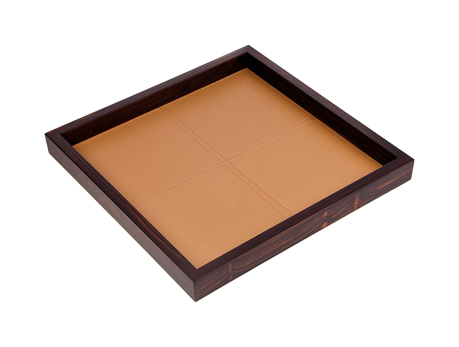 Поднос FEBE 46х46 см кожа, дерево