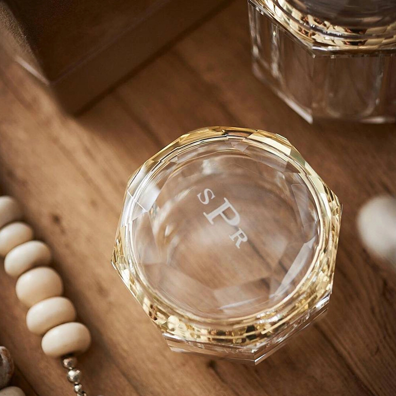 Баночка LEIGH с крышкой средняя хрусталь Ralph Lauren Home 682600813002