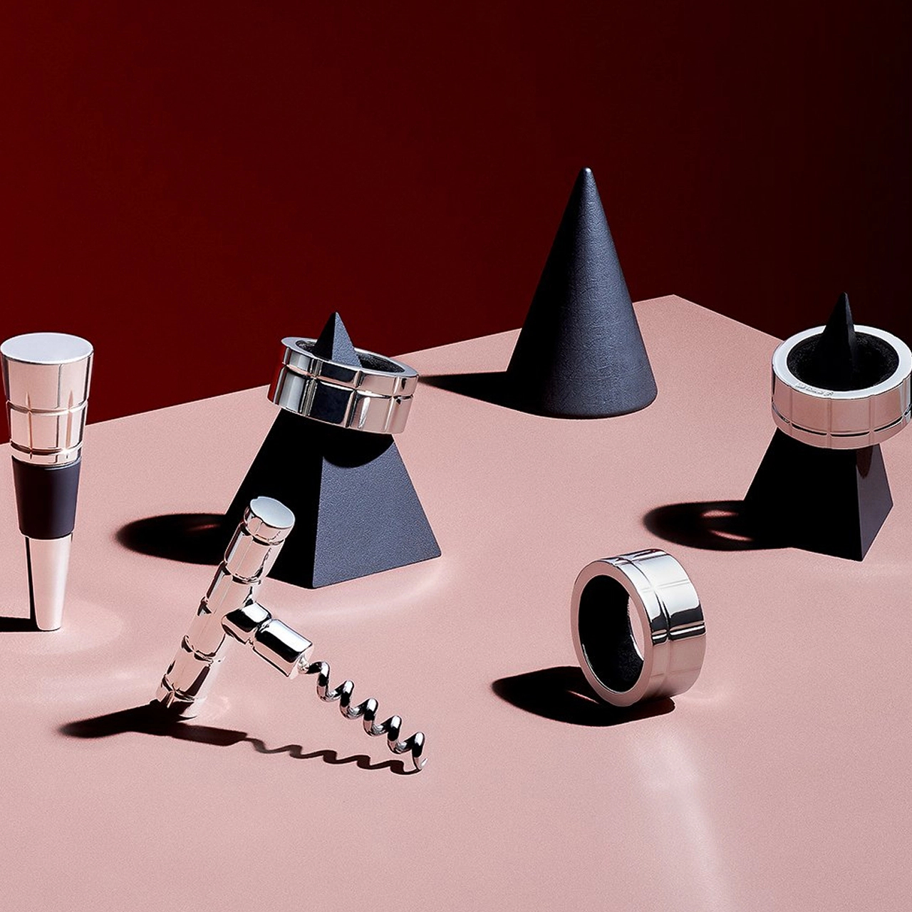 Кольцо на бутылку GRAPHIK для улавливания капель посеребрение – 2